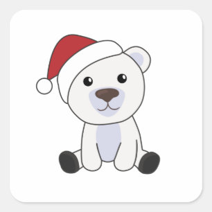 Adesivo Quadrado Polar Bear Natal Neve Inverno Polar