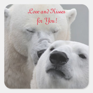 Adesivo Quadrado Polar Bears Love