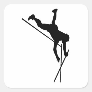 Adesivo Quadrado Pole Vaulter Silhouette