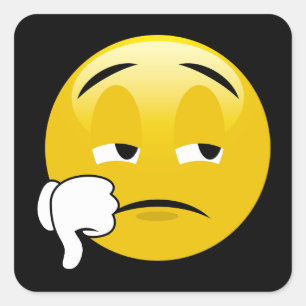 Adesivo Quadrado Polegares de Emoji para baixo