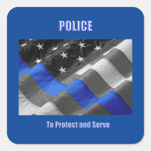 Adesivo Quadrado Polícia