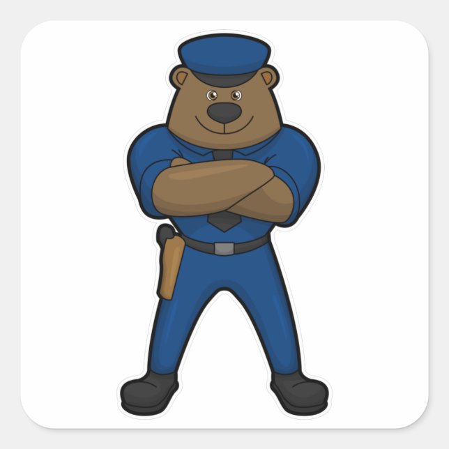 Adesivo Quadrado Polícia de Bear (Frente)