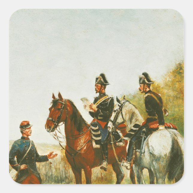 Adesivo Quadrado Policiais em Visita de Inspeção (Frente)