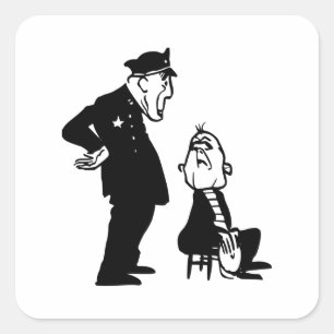 Adesivo Quadrado Policial e ladrão