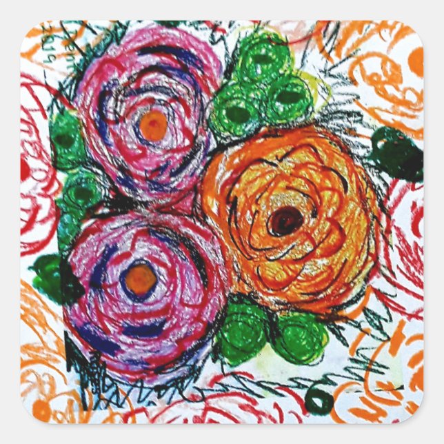 Adesivo Quadrado Policromático (Frente)