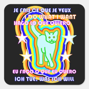 Adesivo Quadrado Polígono Eu Faço O Que Quero Idiomas Bilíngues