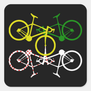 Adesivo Quadrado Polka-Dot Jerseys Verde Amarelo-Cíclico