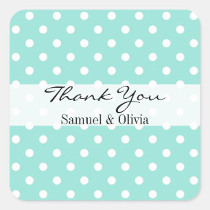 Adesivo Quadrado Polka Personalizada Quadrada Azul Aqua Dotada Obri
