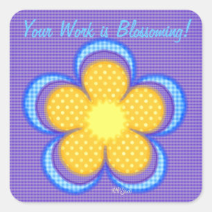 Adesivo Quadrado Polkadot n Check Flower