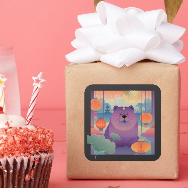 Adesivo Quadrado POLLY PLUM Chow (Festa)