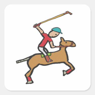 Adesivo Quadrado Polo Playing Horse e Rider