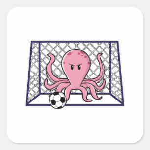 Adesivo Quadrado Polvo como goleiro com bola de futebol