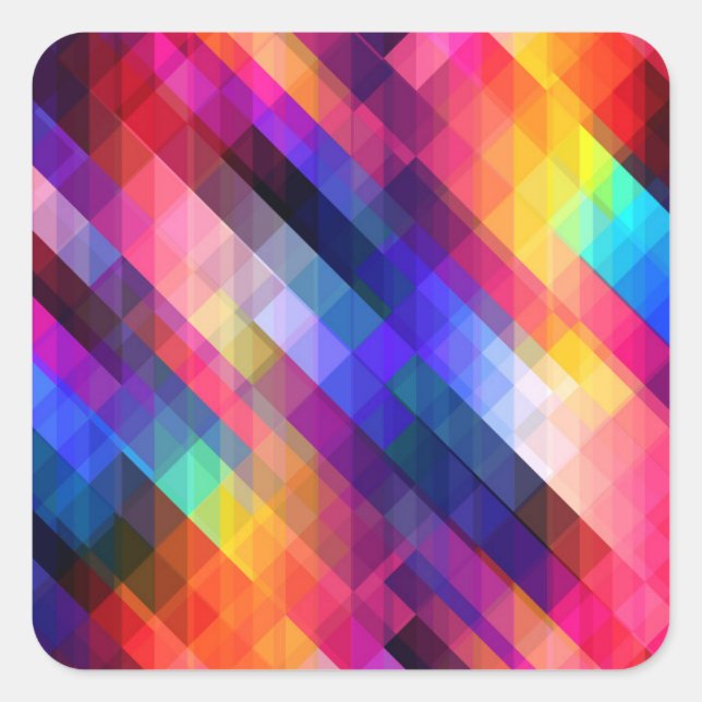 Adesivo Quadrado Polygon abstract colorful pattern (Frente)