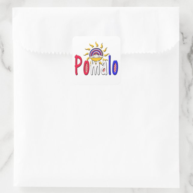 Adesivo Quadrado Pomalo - Relaxação Croata com Sol e Arco-íris (Bolsa)