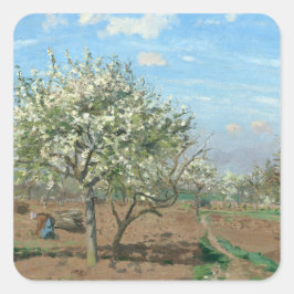 Adesivo Quadrado Pomar em Bloom, Louveciennes Camille Pissarro