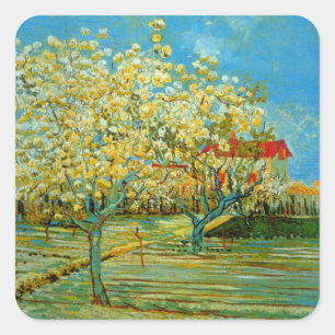 Adesivo Quadrado Pomar em Blossom por Vincent van Gogh
