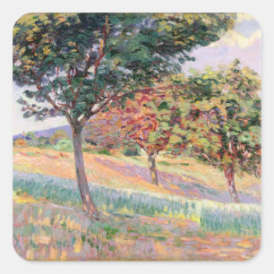 Adesivo Quadrado Pomar em St. Cheron, 1893 (óleo em canvas)