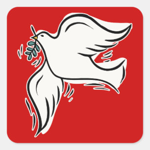 Adesivo Quadrado Pomba da paz