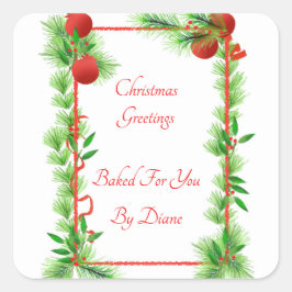 Adesivo Quadrado Pomegranato e Rótulos de Pinho