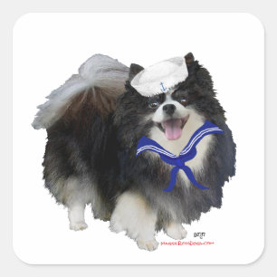 Adesivo Quadrado Pomerânia Preto Marinheiro