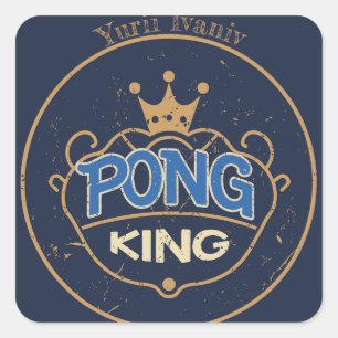 Adesivo Quadrado Pong King Blue