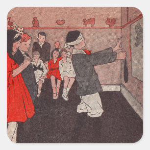 Adesivo Quadrado Ponha a cauda Donkey