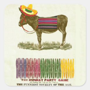 Adesivo Quadrado Ponha a cauda no burro