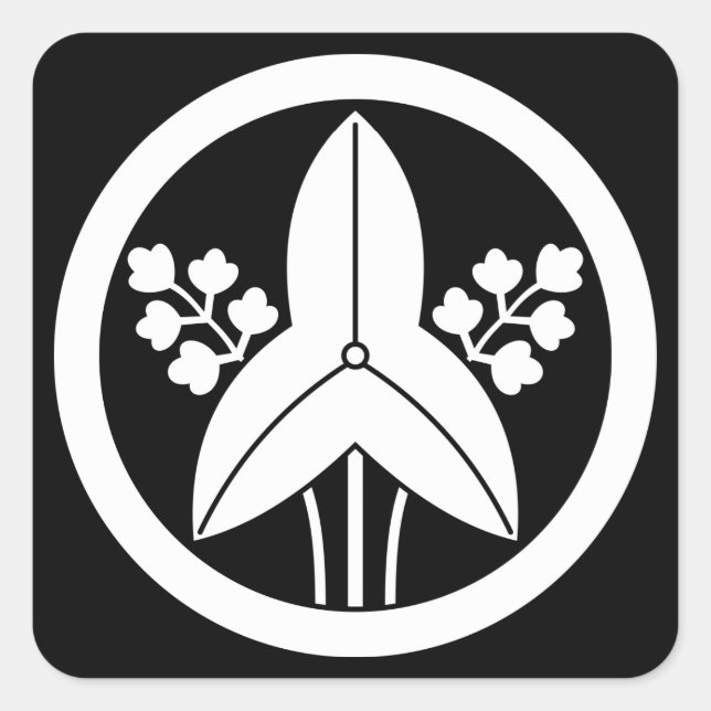 Adesivo Quadrado Ponta de seta de pé em círculo (Frente)