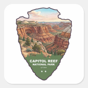 Adesivo Quadrado Ponta de Seta do Parque Nacional Capitol Reef