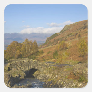 Adesivo Quadrado Ponte Ashness, Lake District, Cumbria, Inglaterra