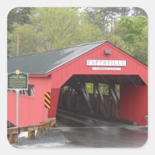 Adesivo Quadrado Ponte coberta de Taftsville, Vermont