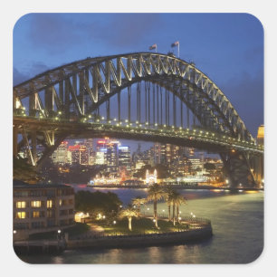 Adesivo Quadrado Ponte da Baía de Sydney e Park Hyatt Sydney Hotel