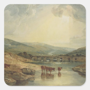 Adesivo Quadrado Ponte de Joseph Mallord William Turner sobre nó
