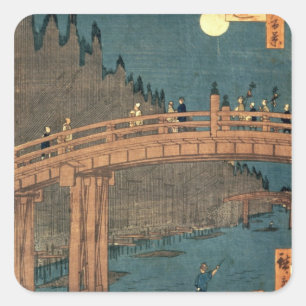 Adesivo Quadrado Ponte de Kyoto pelo luar