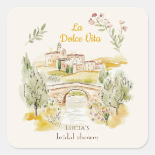 Adesivo Quadrado Ponte de Pedra Toscano Chá de Noiva Italiano