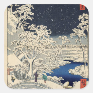 Adesivo Quadrado Ponte do cilindro em Meguro e em monte do por do