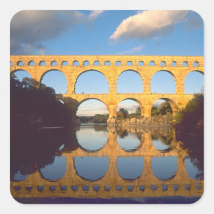 Adesivo Quadrado Ponte do Gard, Rio Gardon, Gard, Languedoc,