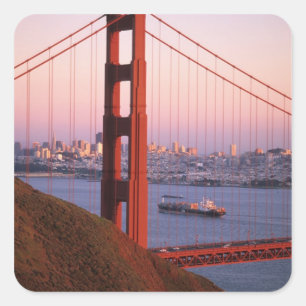 Adesivo Quadrado Ponte Golden Gate; São Francisco; Califórnia;