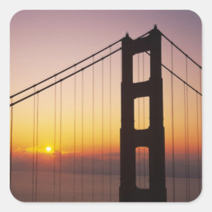 Adesivo Quadrado Ponte Golden Gate, São Francisco, Califórnia, 3