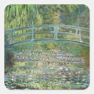Adesivo Quadrado Ponte Japonesa de Claude Monet Arte de Nenúfar