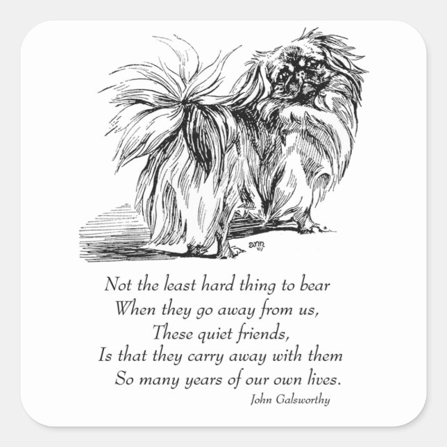 Adesivo Quadrado Ponte Pekingese Dog Rainbow (Frente)