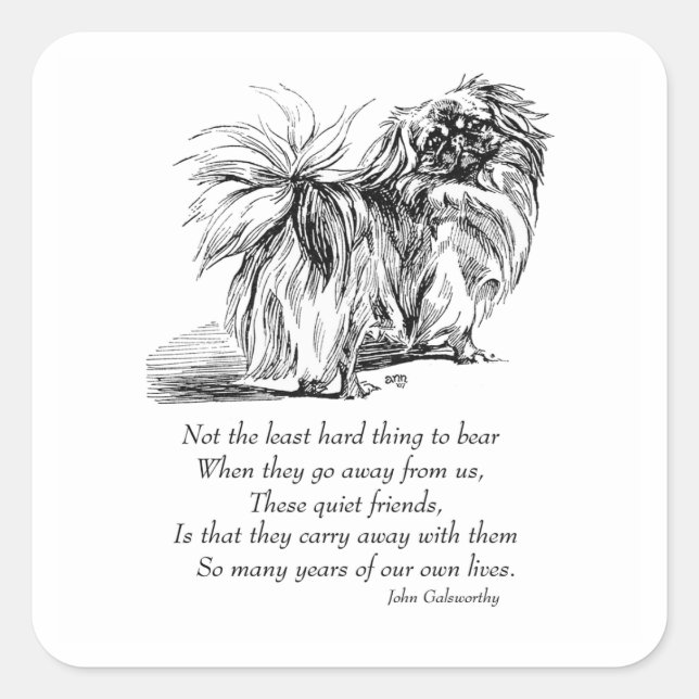 Adesivo Quadrado Ponte Pekingese Dog Rainbow (Frente)