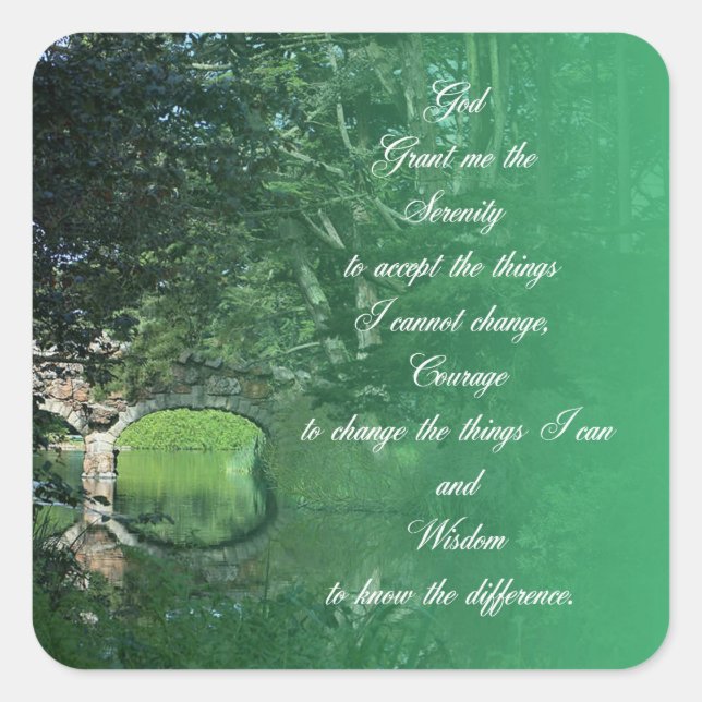 Adesivo Quadrado Ponte Serenity Prayer (Frente)
