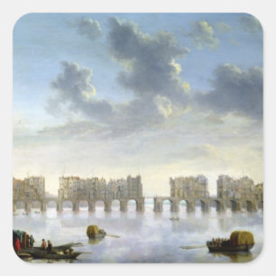 Adesivo Quadrado Ponte velha de Londres (óleo), c.1630