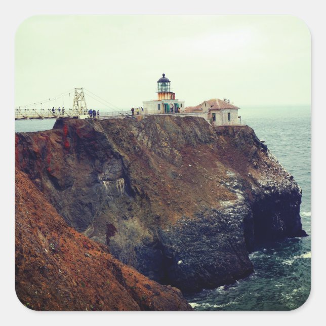 Adesivo Quadrado Ponto Bonita Lighthouse #1 Stickers (Frente)