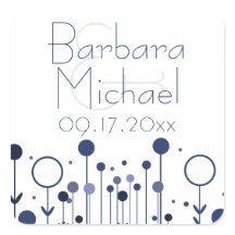 Ponto Floral Simples Azul Moderno