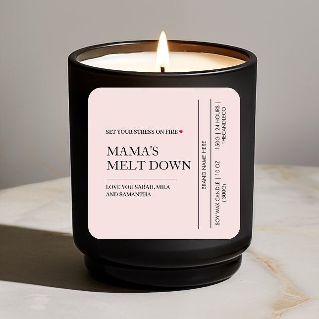 Adesivo Quadrado Ponto Mama Derreter para Baixo | Engraçado Candle (Criador carregado)