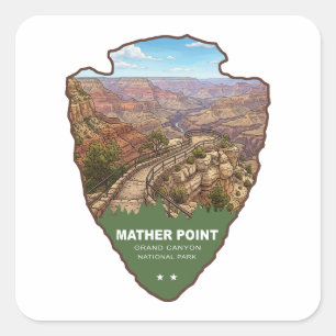 Adesivo Quadrado Ponto Mather Parque Nacional do Grand Canyon Arrow