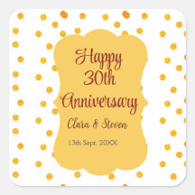 pontos amarelos brilho feliz aniversário de 30 ano