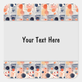 Adesivo Quadrado Pontos de Bolinhas e Listras 14